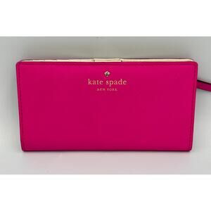Kate Spade NY Pink Fuschia Mikas Pond Stacy Wallet Card Holder